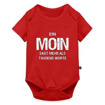 Ein MON: Mehr als Tausend Worte - Baby Premium Kurzarmbody - Rot - Vorne