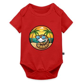 Snake Funny Cartoon Summer Beach Sunglasses Cool - Baby Premium short-sleeve bodysuit - red - Front