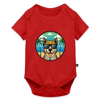 Cao De Castro Laboreiro Dog Breed Cartoon Beach - Baby Premium short-sleeve bodysuit - red - Front