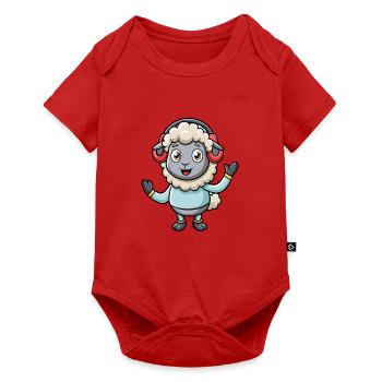 Schaf Lustige Zeichentrickfigur Kopfhörer Musik - Baby Premium Kurzarmbody - Rot - Vorne