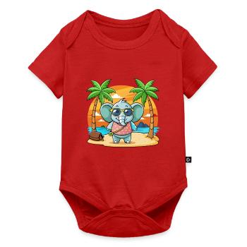 Lunettes de soleil de plage d’été de dessin animé drôle d’éléphant - Body à manches courtes Premium Bébé - rouge - Devant
