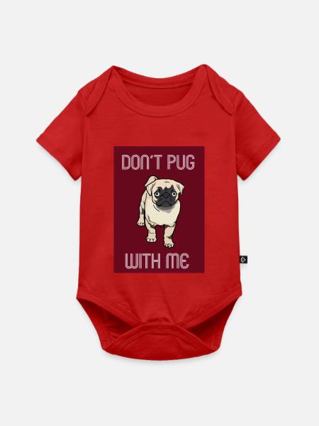 Hund Mops pug - Baby Premium Kurzarmbody - Rot