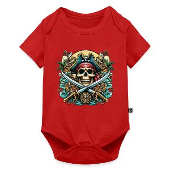 Pirate Logo - Body à manches courtes Premium Bébé - rouge - Devant