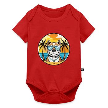 Bully Kutta Chien Race Dessin Animé Lunettes De Soleil Plage - Body à manches courtes Premium Bébé - rouge - Devant
