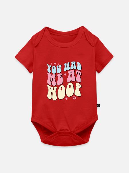 Du hattest mich bei Woof - Baby Premium Kurzarmbody - Rot