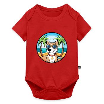 Ariege Pointer Hund Rasse Cartoon Sonnenbrille Strand - Baby Premium Kurzarmbody - Rot - Vorne
