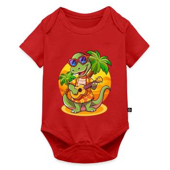 Drôle Serpent Dessin Animé Plage D’été Lunettes De Soleil Guitare - Body à manches courtes Premium Bébé - rouge - Devant