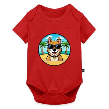 Alano Espanol Dog Breed Cartoon Sunglasses Beach - Baby Premium short-sleeve bodysuit - red - Front