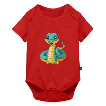 Anaconda Cute Mascot Cartoon Character Kawaii - Baby Premium short-sleeve bodysuit - red - Front
