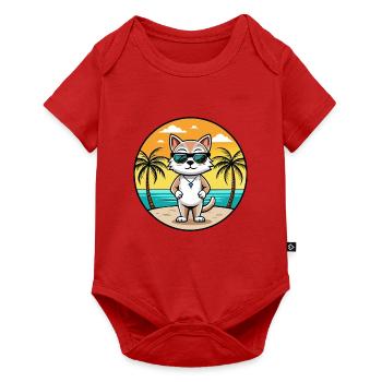 Burmilla Cat Breed Cartoon Lunettes de soleil Beach - Body à manches courtes Premium Bébé - rouge - Devant