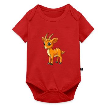 Antilope Niedliche Maskottchen Zeichentrickfigur Kawaii - Baby Premium Kurzarmbody - Rot - Vorne