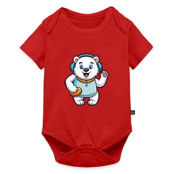 Ours polaire Funny Cartoon Character Casquette Musique - Body à manches courtes Premium Bébé - rouge - Devant