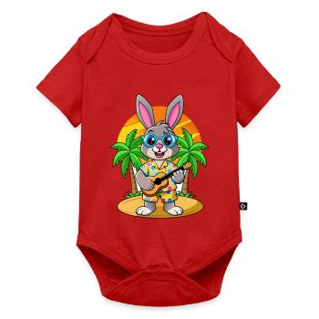 Lunettes de soleil de plage d’été de dessin animé de lapin drôle - Body à manches courtes Premium Bébé - rouge - Devant