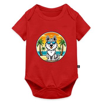 Carpathian Shepherd Dog Breed Cartoon Sunglasses - Baby Premium short-sleeve bodysuit - red - Front