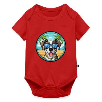 Catahoula Cur Hunderasse Cartoon Sonnenbrille Strand - Baby Premium Kurzarmbody - Rot - Vorne