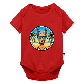 Pharaoh Hound Dog Breed Cartoon Sunglasses Beach - Baby Premium short-sleeve bodysuit - red - Front