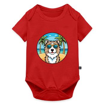 Catalan Sheepdog Breed Cartoon Sunglasses Beach - Baby Premium short-sleeve bodysuit - red - Front