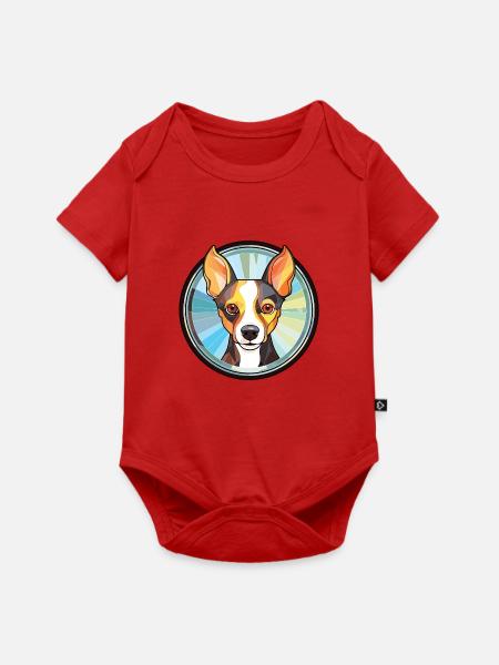 Ratterrier-Hunderasse Aquarell-Illustration - Baby Premium Kurzarmbody - Rot