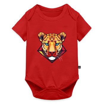 Gepard bunte Aquarell-Tier-Illustration - Baby Premium Kurzarmbody - Rot - Vorne