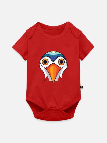 Möwe bunte Aquarell-Tier-Illustration - Baby Premium Kurzarmbody - Rot
