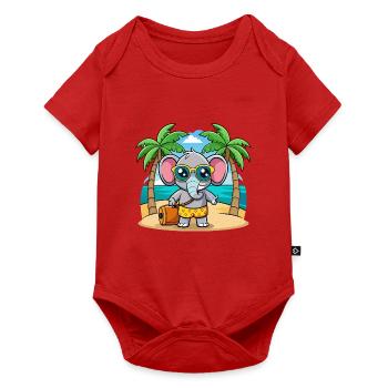 Lunettes de soleil de plage d’été de dessin animé drôle d’éléphant - Body à manches courtes Premium Bébé - rouge - Devant