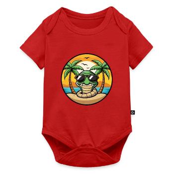 Snake Funny Cartoon Summer Beach Sunglasses Cool - Baby Premium short-sleeve bodysuit - red - Front