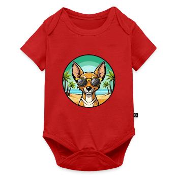 Cirneco Dell Etna Hunderasse Cartoon Sonnenbrille Strand - Baby Premium Kurzarmbody - Rot - Vorne