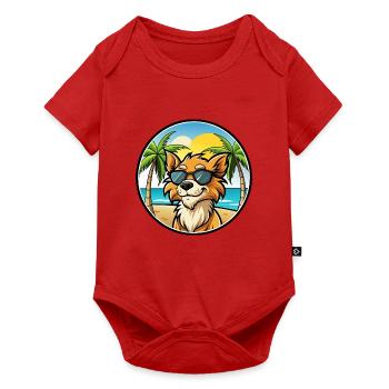 Grand Griffon Vendeen Hunderasse Cartoon Sonnenbrille - Baby Premium Kurzarmbody - Rot - Vorne