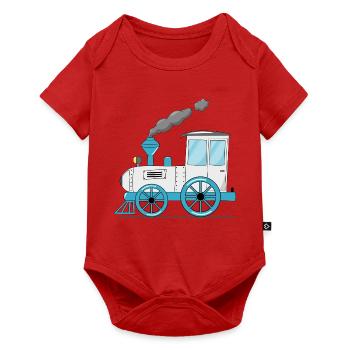 Kinderzug Eisenbahn weiß - Baby Premium Kurzarmbody - Rot - Vorne