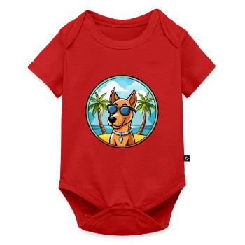 Andalusischer Windhund Rasse Cartoon Sonnenbrille Strand - Baby Premium Kurzarmbody - Rot - Vorne
