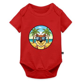 Berger De Beauce Dog Breed Cartoon Sunglass Beach - Baby Premium short-sleeve bodysuit - red - Front