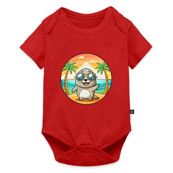 Lunettes de soleil de plage d’été de dessin animé drôle de phoque - Body à manches courtes Premium Bébé - rouge - Devant