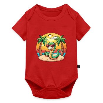 Lunettes de soleil de plage d’été de dessin animé drôle de serpent - Body à manches courtes Premium Bébé - rouge - Devant