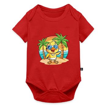 Duck Funny Cartoon Summer Beach Sunglasses - Baby Premium short-sleeve bodysuit - red - Front
