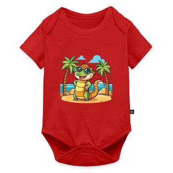 Anaconda Funny Cartoon Summer Beach Sunglasses - Baby Premium short-sleeve bodysuit - red - Front