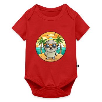 Lunettes de soleil de plage d’été de dessin animé drôle de phoque - Body à manches courtes Premium Bébé - rouge - Devant