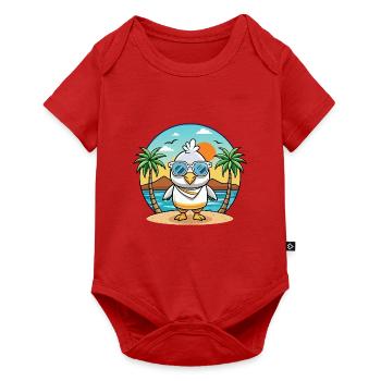 Albatross Lustige Cartoon Sommer Strand Sonnenbrille - Baby Premium Kurzarmbody - Rot - Vorne