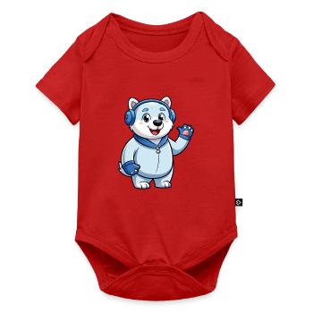 Ours polaire Funny Cartoon Character Casquette Musique - Body à manches courtes Premium Bébé - rouge - Devant