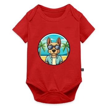 Thai Ridgeback Dog Breed Cartoon Sunglasses Beach - Baby Premium short-sleeve bodysuit - red - Front