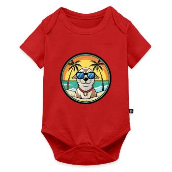 Seskar phoque chien race dessin animé lunettes de soleil plage - Body à manches courtes Premium Bébé - rouge - Devant