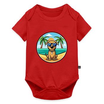 Serbischer Windhund Rasse Cartoon Sonnenbrille Strand - Baby Premium Kurzarmbody - Rot - Vorne