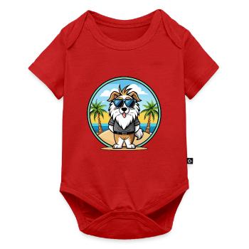 Picardy Sheepdog Breed Cartoon Sunglasses Beach - Baby Premium short-sleeve bodysuit - red - Front