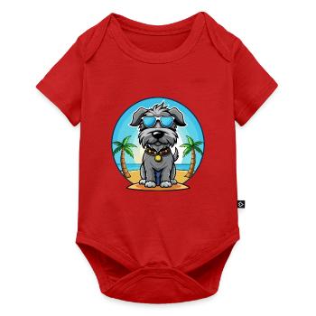 Kerry Blue Terrier Dog Breed Cartoon Sunglasses - Baby Premium short-sleeve bodysuit - red - Front