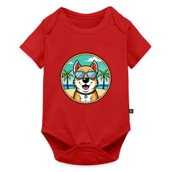 Berger d’Asie centrale Race Cartoon Beach - Body à manches courtes Premium Bébé - rouge - Devant