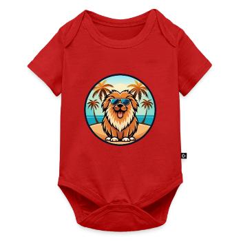 Leonberger Dog Breed Cartoon Sunglasses Beach - Baby Premium short-sleeve bodysuit - red - Front
