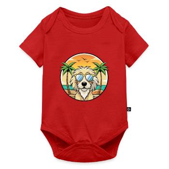 Catalan Sheepdog Breed Cartoon Sunglasses Beach - Baby Premium short-sleeve bodysuit - red - Front