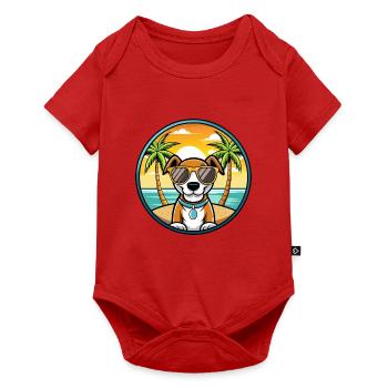 Ariege Pointer Hund Rasse Cartoon Sonnenbrille Strand - Baby Premium Kurzarmbody - Rot - Vorne