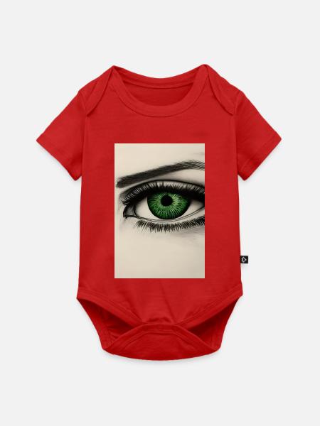 Grünes Auge Zeichnung - Baby Premium Kurzarmbody - Rot