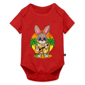 Lunettes de soleil de plage d’été de lapin drôle hawaïenne - Body à manches courtes Premium Bébé - rouge - Devant