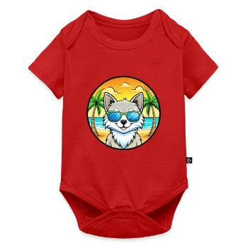 Lunettes de soleil de plage de race de chat angora turc - Body à manches courtes Premium Bébé - rouge - Devant